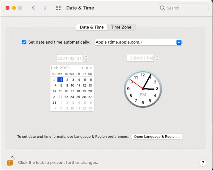 날짜 및 시간 설정
