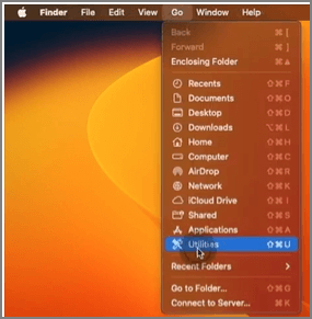 Finder에서 디스크 유틸리티 열기