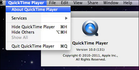 QuickTime 플레이어 업데이트