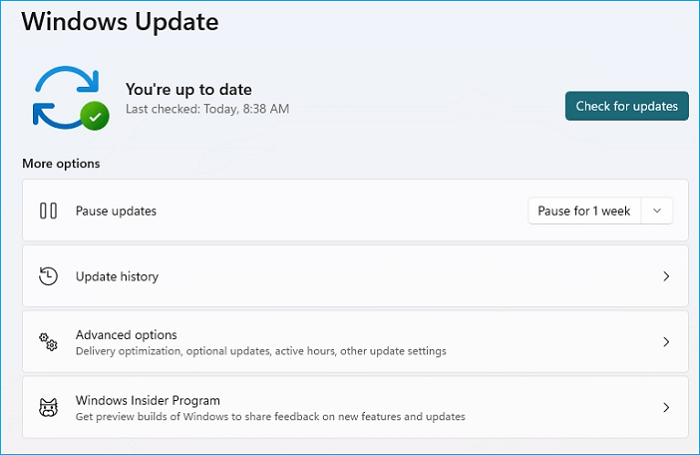 보류 중인 Windows 업데이트 확인