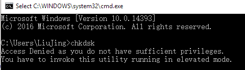 충분한 권한이 없기 때문에 액세스가 거부되었습니다.