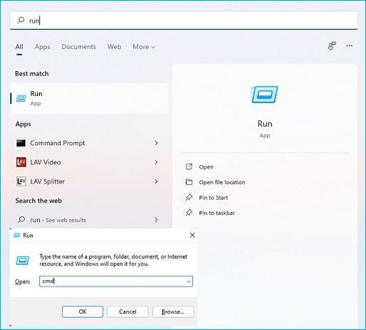 명령 프롬프트 열기