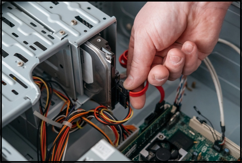 하드 드라이브를 연결하기 전에 모든 케이블을 연결하십시오.