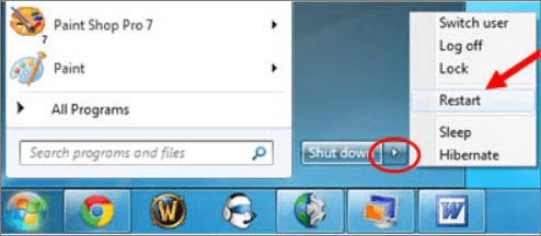 Windows 7 느린 문제를 해결하려면 Windows 7을 다시 시작하십시오.