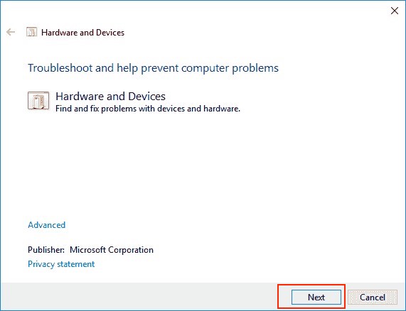 하드웨어 및 장치 문제 해결