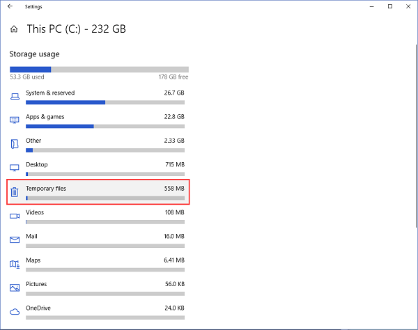 임시 파일 설정 2