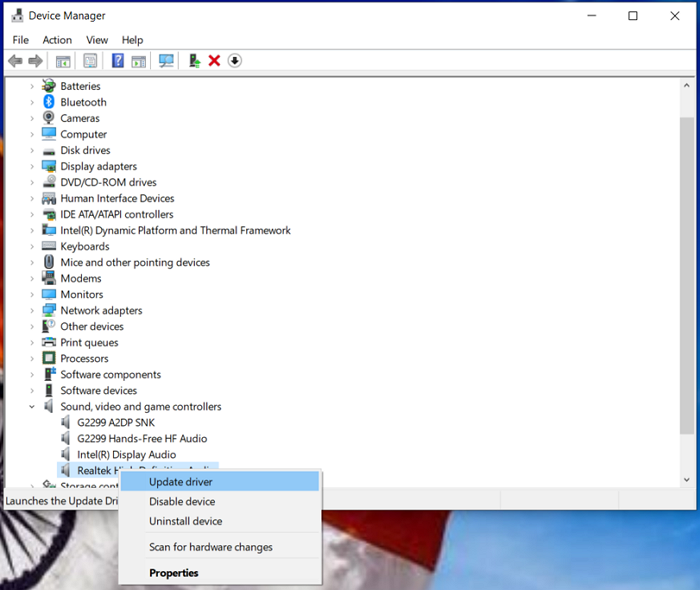 업데이트 드라이버 선택