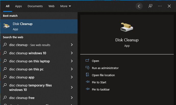 Windows 디스크 정리 지침