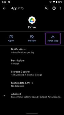 구글드라이브 강제종료