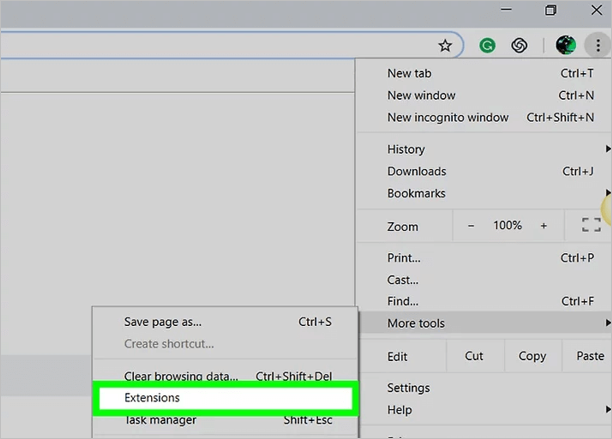 더 많은 확장을 선택
