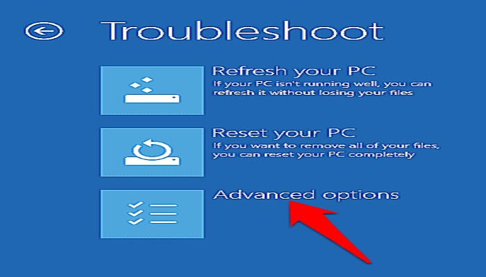 고급 옵션 클릭