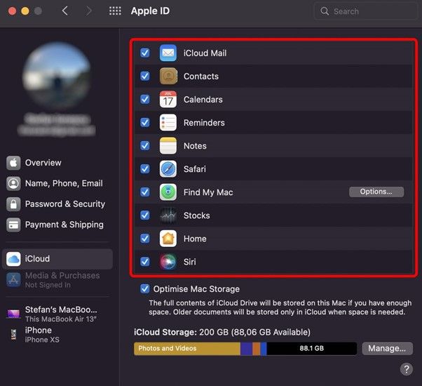 iCloud를 기기와 결합