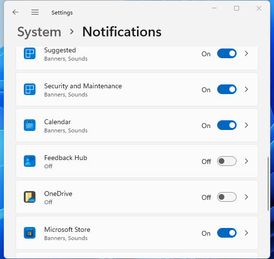 원하지 않는 옵션을 끄십시오