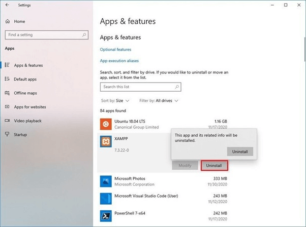 제거 버튼을 클릭