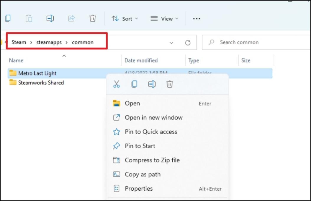 공통 폴더에 복사 붙여넣기 게임