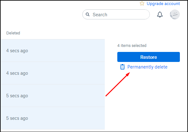 모든 보관용 파일을 한 번에 삭제
