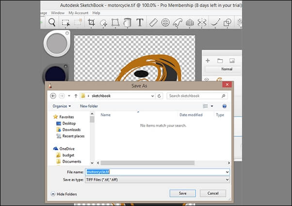 스케치북 앱에서 저장