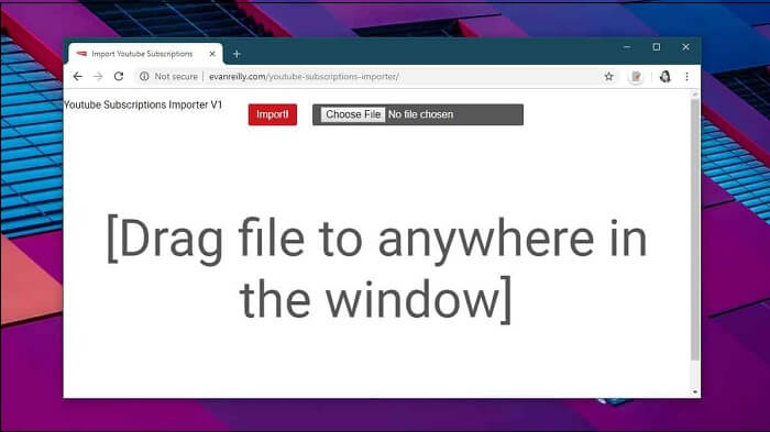 가져오기 버튼 선택