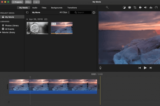 Mac에서 비디오에 오디오를 추가1