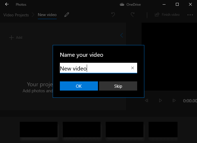 비디오 프로젝트 만들기