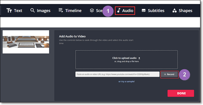 비디오용 음성 해설 녹음 시작
