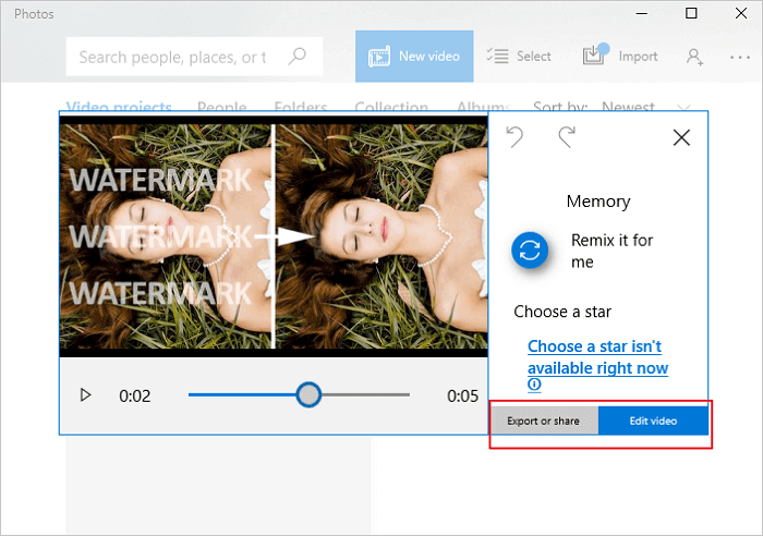 비디오 편집 또는 비디오 저장