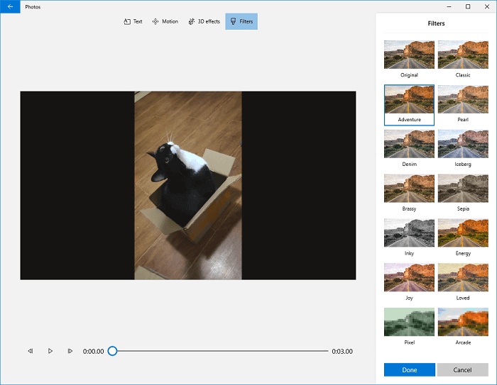 Windows 10 내장 비디오 편집기로 비디오에 필터를 추가