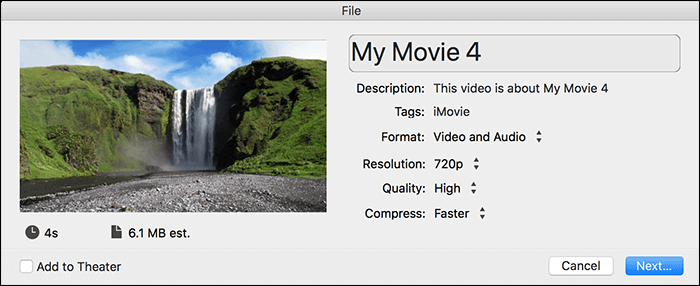 편집된 비디오 저장