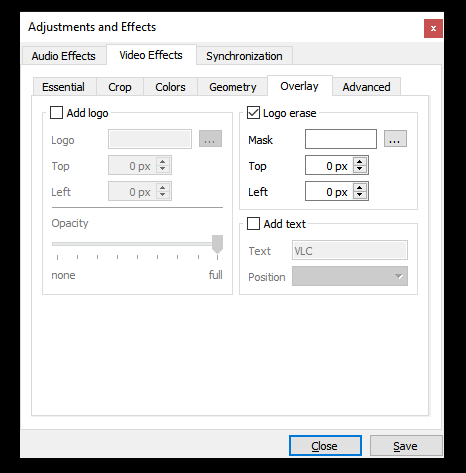 vlc를 사용하여 비디오에서 로고 제거