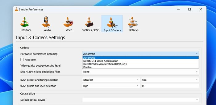 하드웨어 가속 VLC