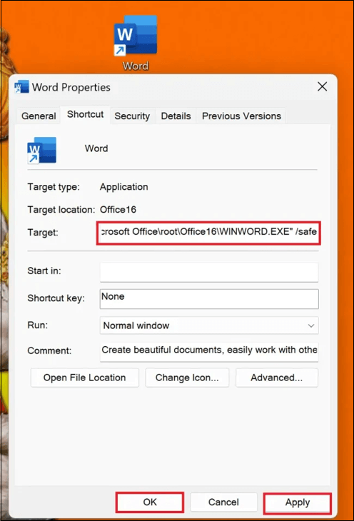 적용 버튼을 누른 다음 확인을 누르세요.