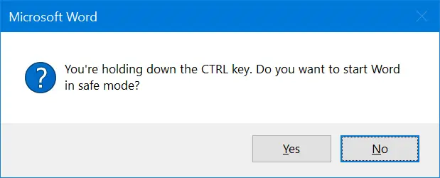 안전 모드에서 Word 실행