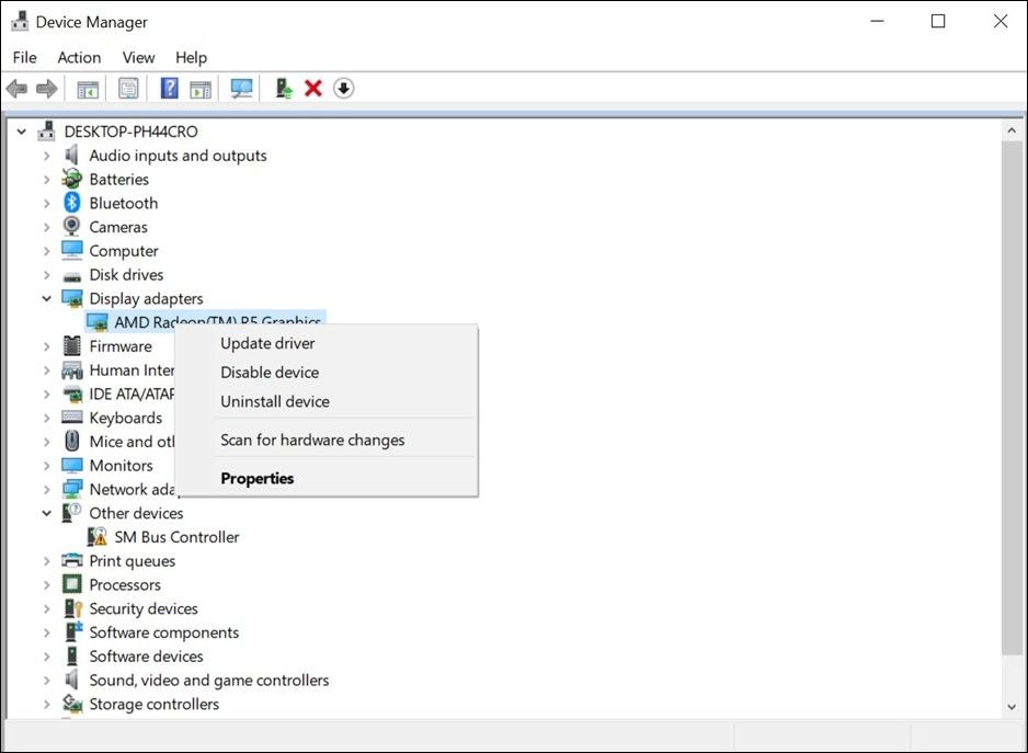 드라이버 업데이트 선택