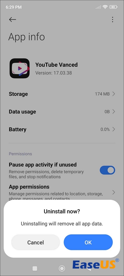 유튜브 밴스드 제거