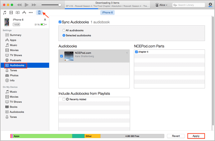 iTunes에서 iPhone에 오디오 북을 넣는 방법