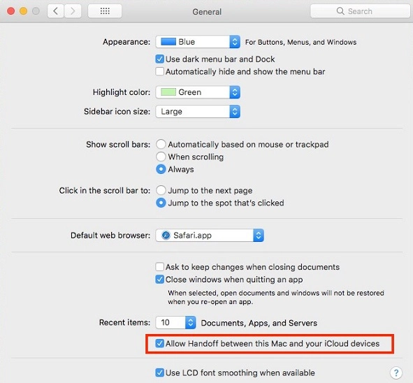 핸드 오프를 사용하여 iPad에서 Mac에 연결