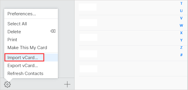 iCloud를 통해 iPhone Conatcts 내보내기