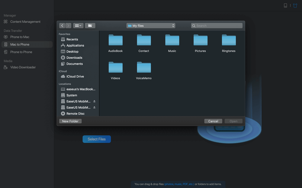 mac에서 장치로 전송2