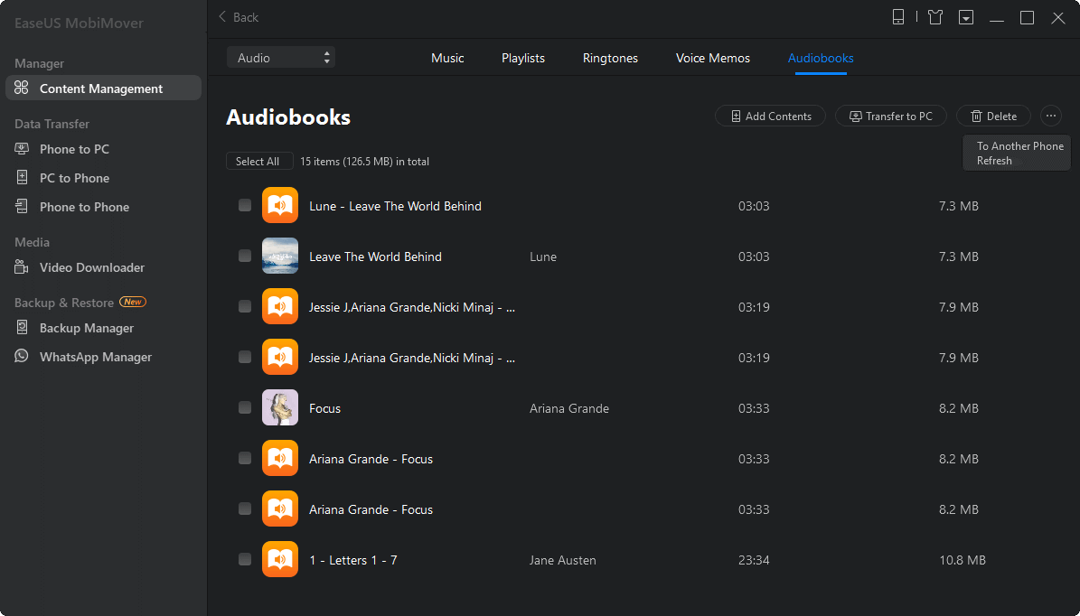 오디오 북스 관리