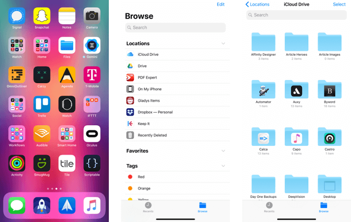 iPhone에서 iCloud Drive로 파일 업로드