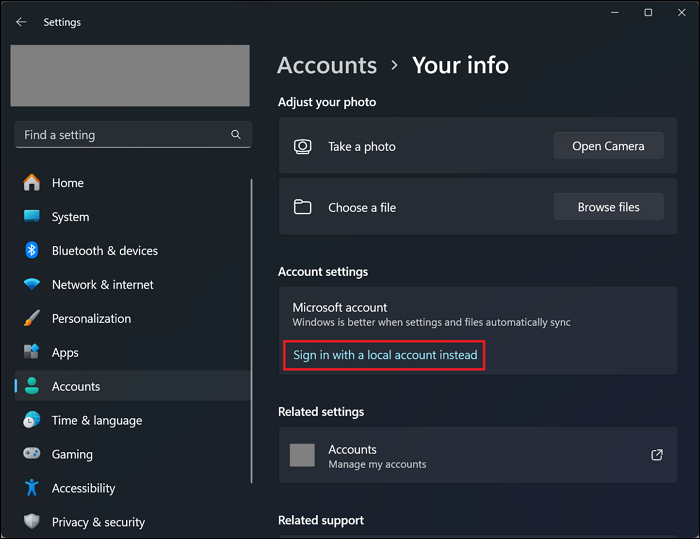 로컬 계정으로 로그인