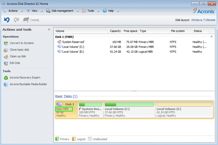 Acronis 디스크 디렉터 이미지