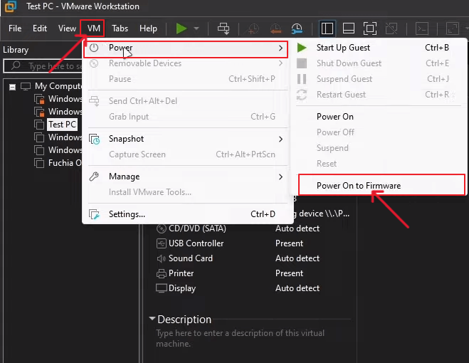 가상 머신 재부팅