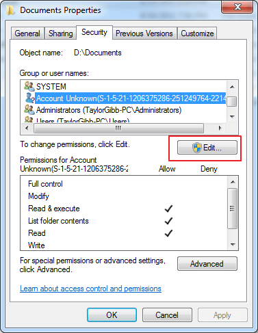 폴더 권한 변경
