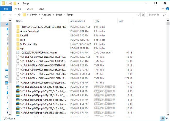 임시 파일 삭제