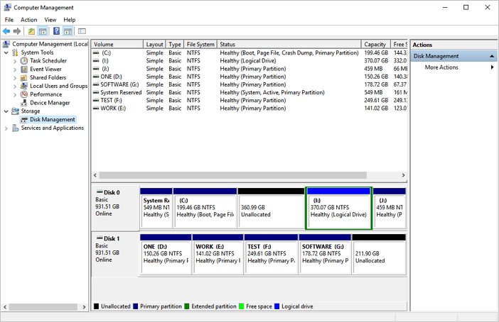 오픈 디스크 관리