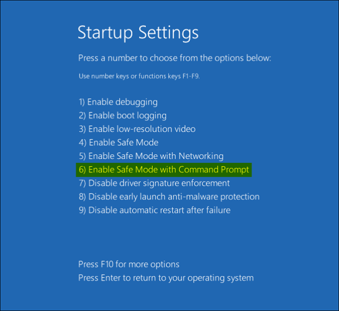 명령 프롬프트로 안전 모드로 들어가기