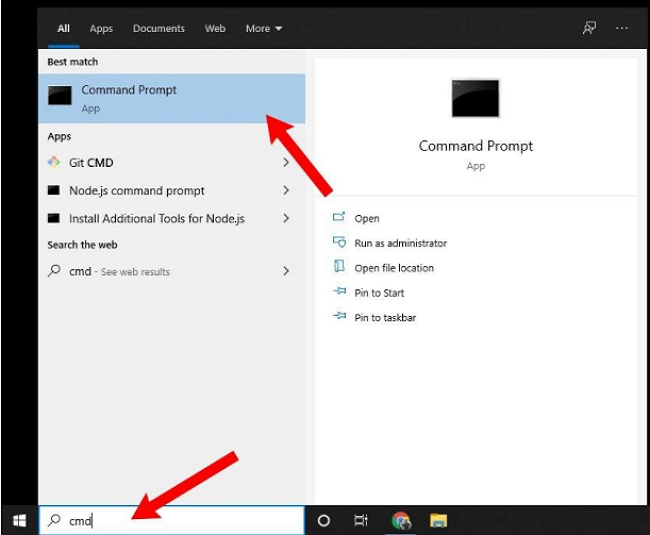 명령 프롬프트 열기