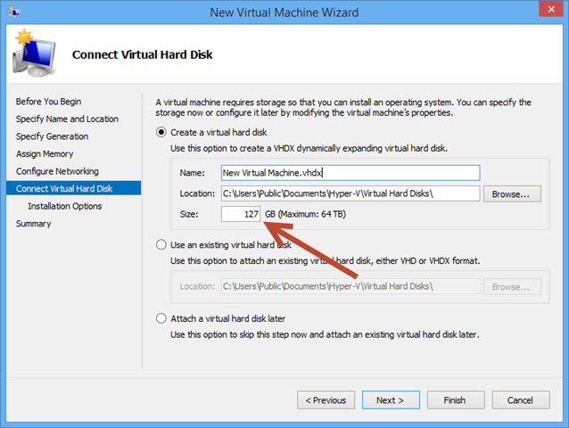 Hyper v 가상 디스크 생성