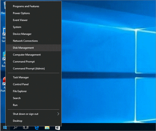 디스크 관리자 열기